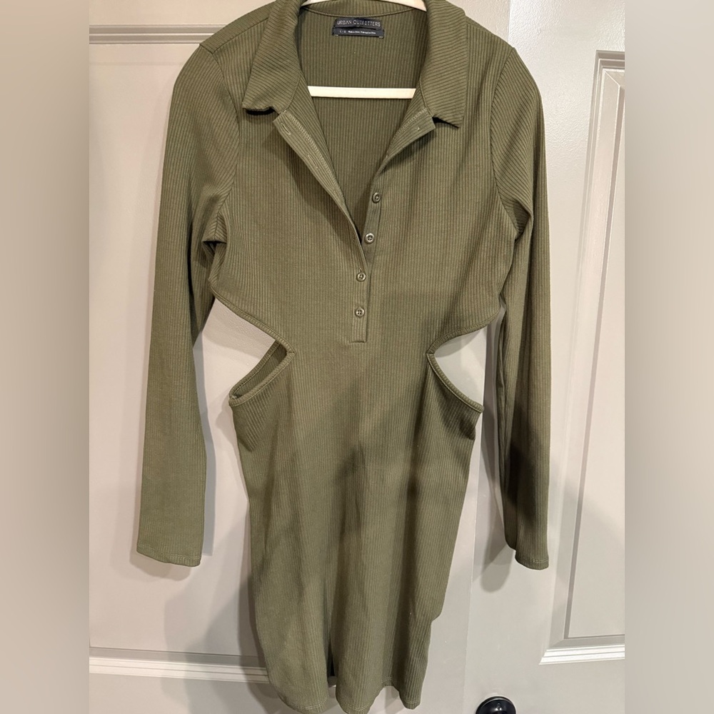 Ur an Outfitters Olive Green Long Sleeve Dress